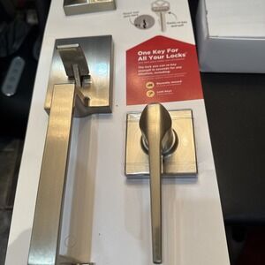Kwikset Amador Handleset Square Hollis Lever Satin Nickel‎ 96870-187